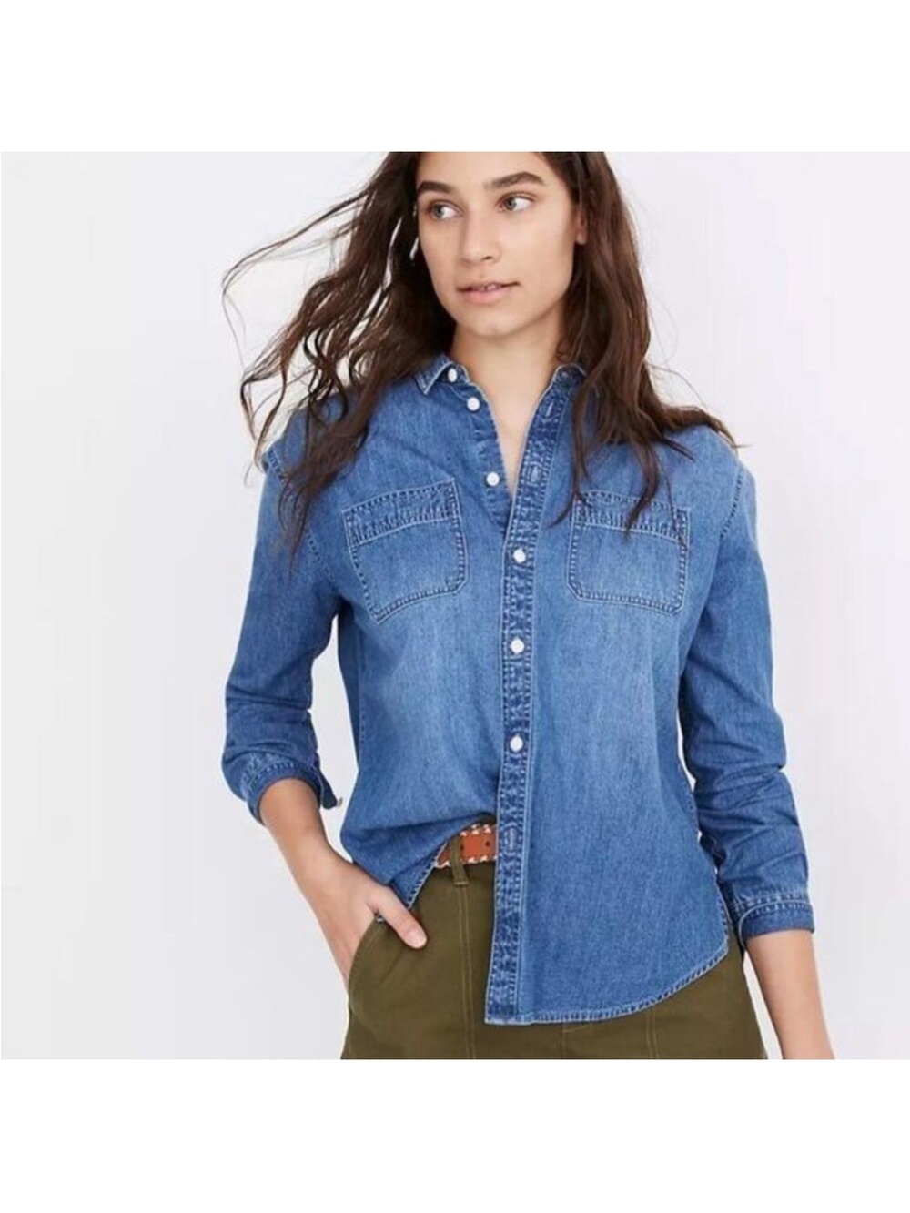 Denim Oversized Ex-Boyfriend Shirt in Hutcherson Wash - Hutchinson Wash